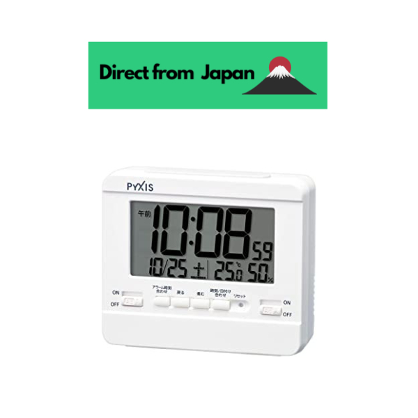 [Direct from Japan]Seiko Clock Alarm Clock Alarm Clock Hanging Clock Digital Temperature/Humidity Display PYXIS PYXIS Body size: 9 x 10.5 x 4.2cm NR538W
