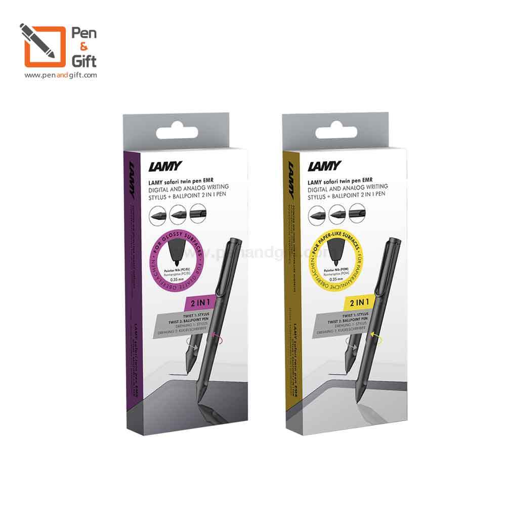 ปากกาดิจิตอล LAMY safari twin pen all black EMR – ปากกาดิจิตอลลามี่ ซาฟารี อีเอ็มอาร์ 2 in 1 digital pen + Ballpoint pen