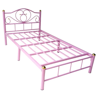 one home เตียงเหล็ก ขากว้าง 2 นิ้ว ขนาด 3.5 ฟุต รุ่น Lotus-3.5 สีดำ สีขาว สีฟ้า สีชมพู