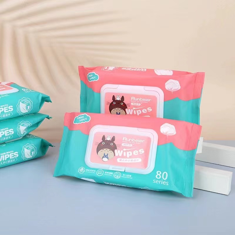 Boqi factory ทิชชู่เปียกเด็ก ทิชชู่เปียกทำความสะอาด พร้อมส่ง ราคาถูก น้ำเต็มๆแผ่น12✖️16cm Baby WipesA7 - รูปที่ 2