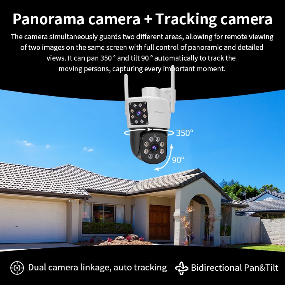 Vstarcam กล้องวงจรปิดกล้องใช้ภายนอก(กล้องเลนส์คู่ )มีไวไฟในตัว รุ่นC662DR  #Vstarcam@Shop