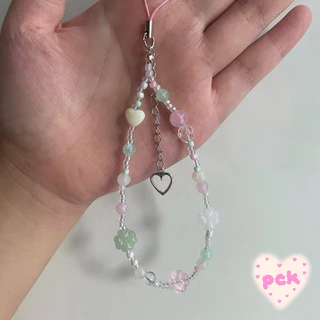 [พร้อมส่ง]🍀Clovers Phone Charm🍡 สายคล้องโทรศัพท์ สายห้อยกล้อง พวงกุญแจลูกปัดใบโคลเวอร์ꕤ