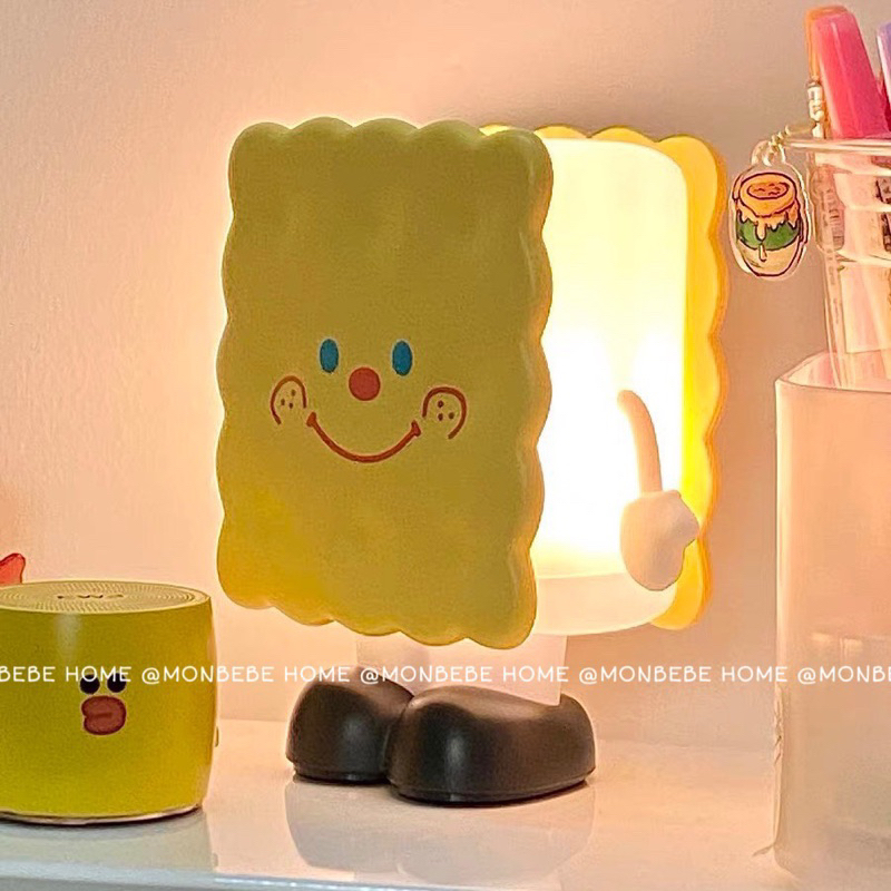 โคมไฟตั้งโต๊ะ โคมไฟกลางคืน ลายคุ้กกี้ แบบชาร์จไฟได้ ตกแต่งห้องนอน พร้อมส่ง - รูปที่ 2