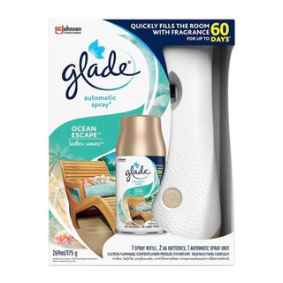 (ตัวเครื่อง + รีฟิล + ถ่าน 2 ก้อน) Glade automatic spray air freshener สเปรย์ปรับอากาศอัตโนมัติ มี 5 กลิ่น