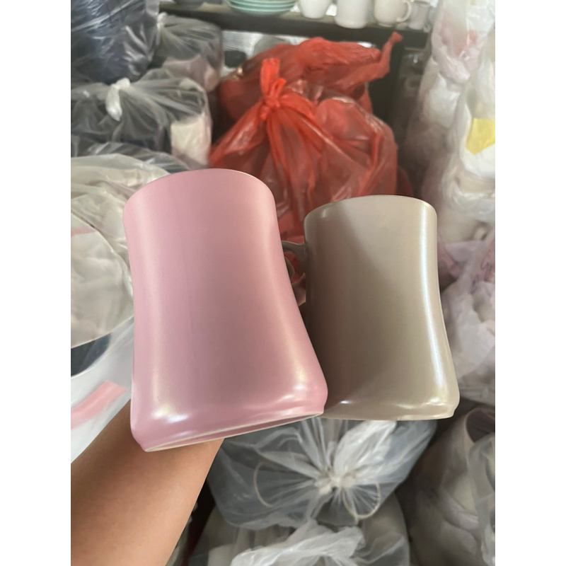 แก้วน้ำ แก้วเซรามิก ทรงลูกแพรหรือทรงสลิมสีด้าน กว้าง4นิ้ว สูง6นิ้ว - รูปที่ 2