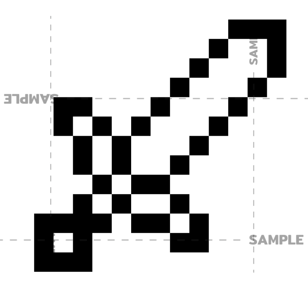minecraft sword ดาบมายคราฟ สติกเกอร์ 2 แผ่น งานตัดประกอบ