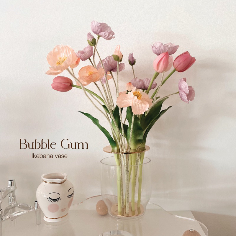 แจกันพร้อมชุดดอกไม้ประดิษฐ์ ikebana with flower