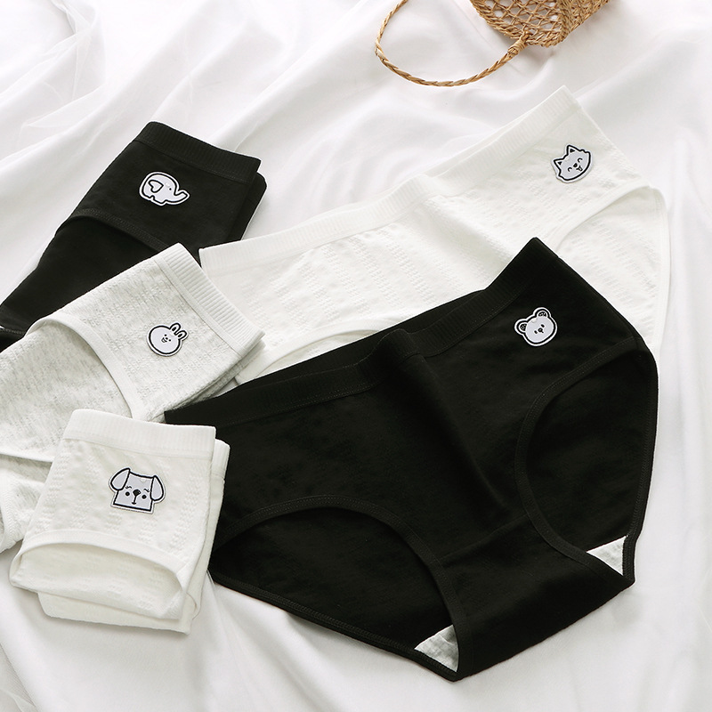 A-127 กางเกงในสีพื้นและลายสัตว์ มี 3 สี ดำ เทา ขาว ผ้าไม่หนา  พร้อมส่ง