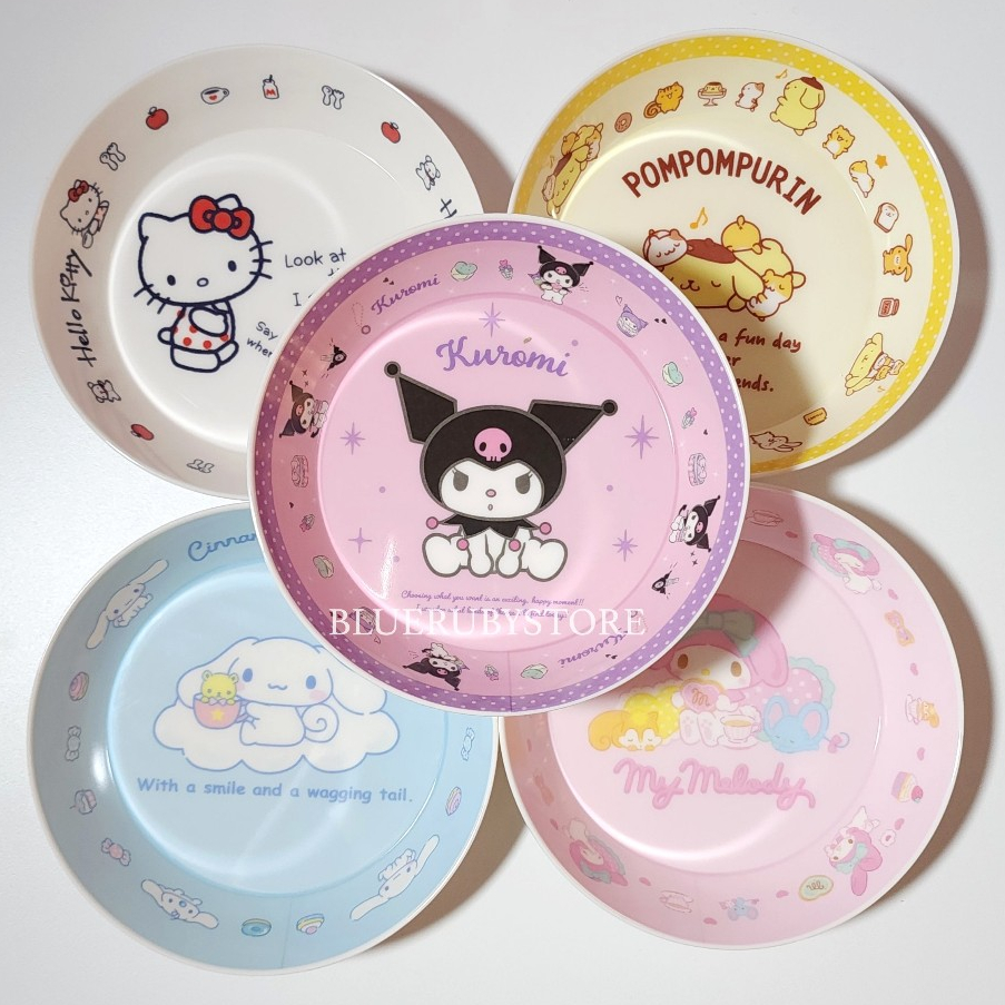 พร้อมส่ง จานเมลามีนกลม ก้นลึก ขนาด 6.5นิ้ว ลายการ์ตูน Sanrio ซานริโอ้ จานเด็ก จานขนม