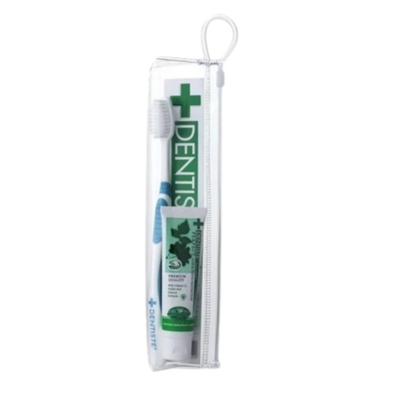 แปรงสีฟันDentiste Toothbrush Travel set (แปรงอิตาลี่) ฟรี ยาสีฟัน + ไหมขัดฟัน (คละสี)