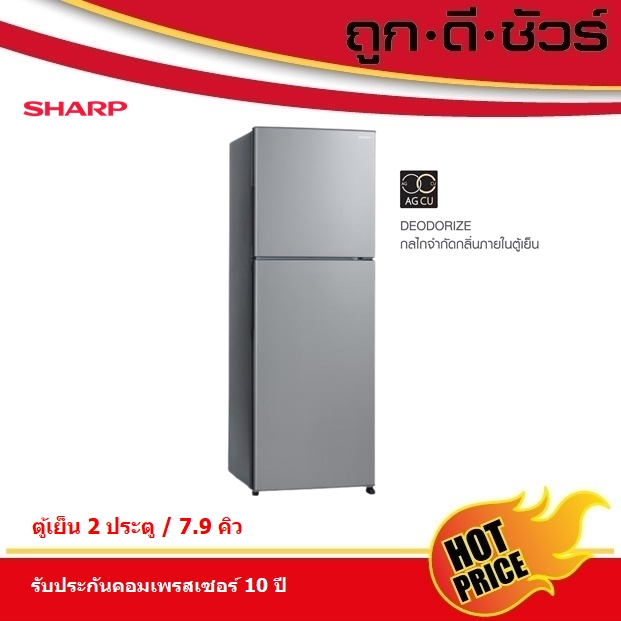 SHARP ตู้เย็น 2 ประตู 5.9 คิว SJ-Y22T-SL