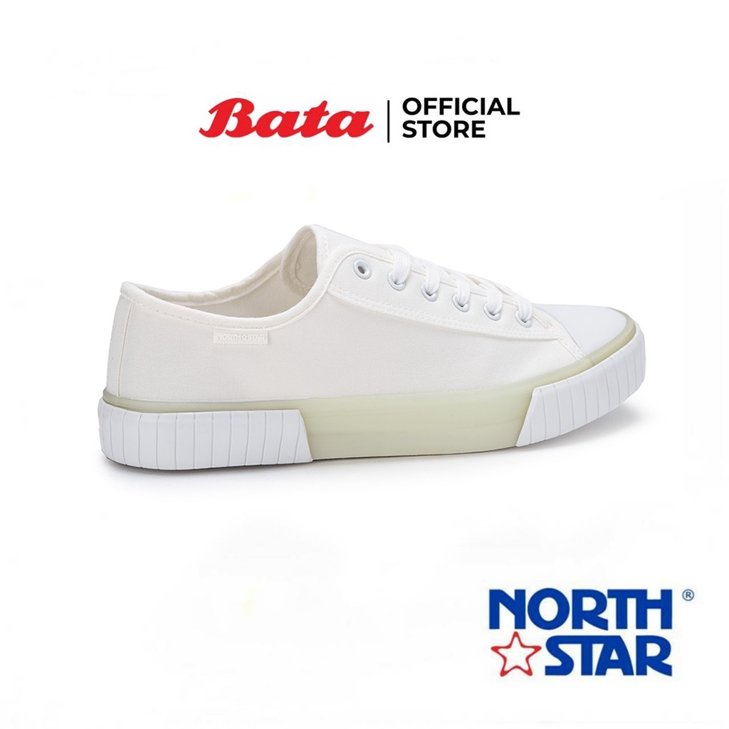 [มือสองแค่ลองใส่/sale ถึง 13.12.66🤩] Bata บาจา ยี่ห้อ North Star รองเท้าผ้าใบสีขาว ไซส์ 41