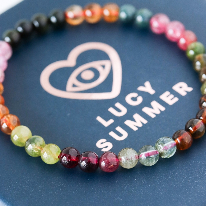 LUCYSUMMER سوار تورمالين متعدد الألوان AAAAAAAA — صورة 5