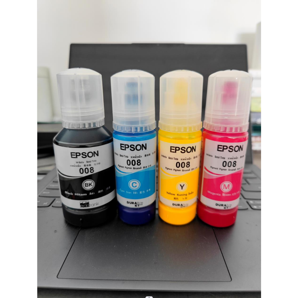 EPSON 008 หมึกกันน้ำทุกสี 008 BK C M Y ใช้งานกับเครื่องรุ่น EPSON L6560 L6570 L6580 L15150 L15160（Pi