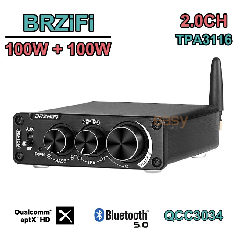BRZHiFi 200W NS-15G , NS-15GPRO QCC3034 Bluetooth 5.0 Qualcomm Power amplifier HiFi stereo แอมป์จิ๋ว