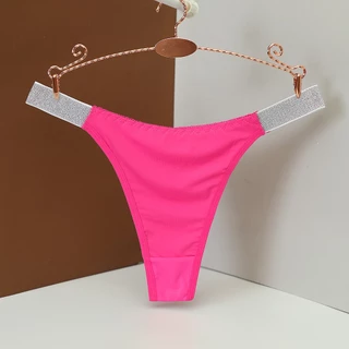 (Ladybragi)👙A-129 กางเกงใน จีสตริง ขอบเพชร สีพื้น พร้อมส่ง