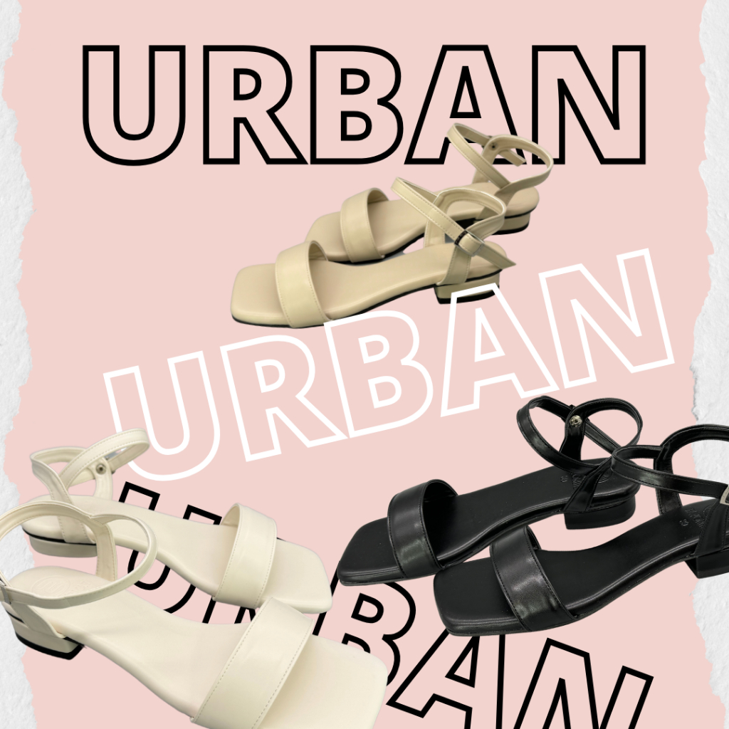 Urban size36-45 รองเท้าส้นสูง รัดข้อเท้า ส้นสูง 1.5นิ้ว