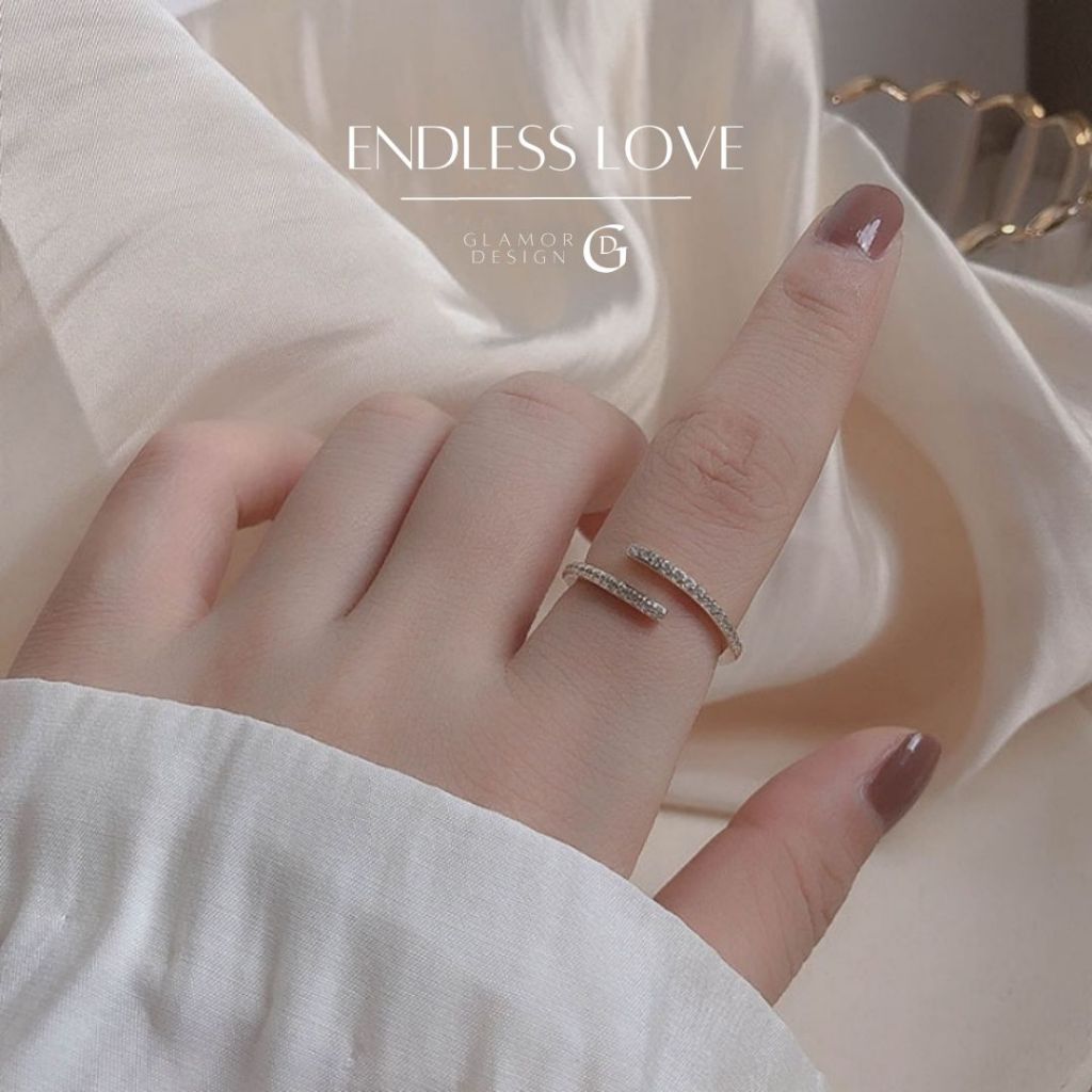 GLAMOR✨Endless Love ✨แหวนเงิน925แท้ ฝังเพชรCubic Zirconiaแวววับ ดีไซน์อินฟินิตี้รักไม่มีสิ้นสุด