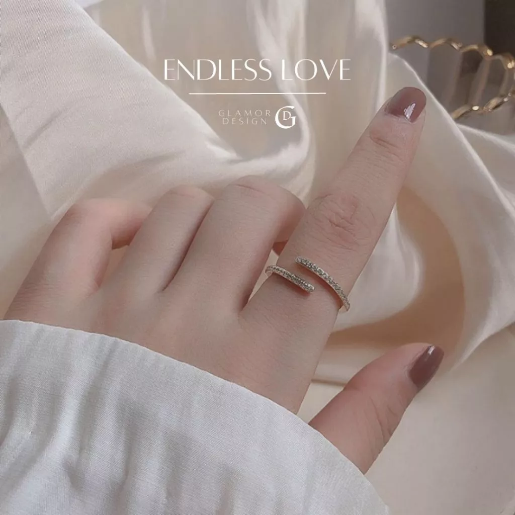 GLAMOR✨Endless Love ✨แหวนเงิน925แท้ ฝังเพชรCubic Zirconiaแวววับ ดีไซน์อินฟินิตี้รักไม่มีสิ้นสุด