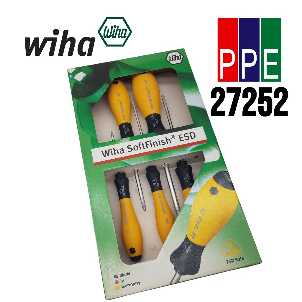 27252 [Wiha] ชุดไขควงกันไฟฟ้าสถิต Wiha Softfinish ESD