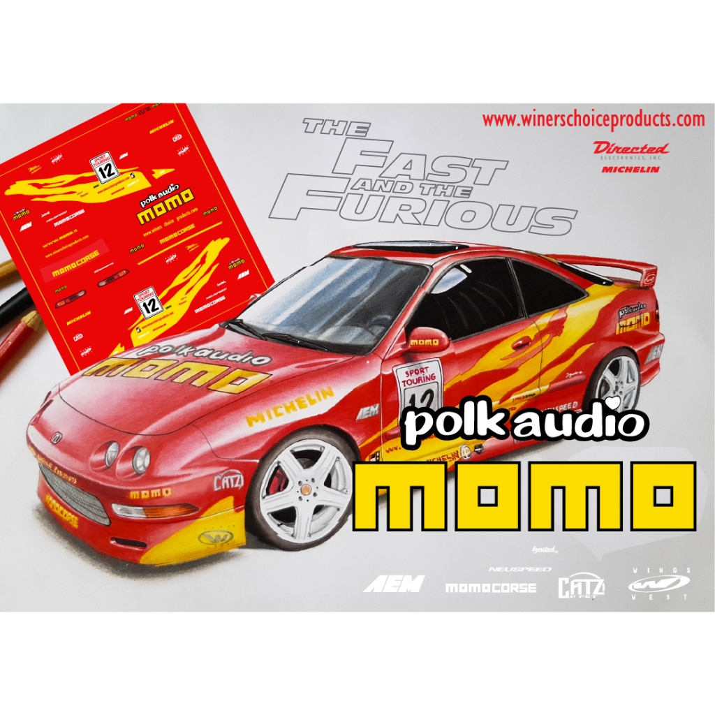 ดีคอลน้ำ MOMO Mitsubishi Fast and furious 1/64 หมึกขาว ครบชุด รถฟาส ฟาสแอนฟิวเรียส พร้อมไฟรอบคัน ดีคอลฟาส