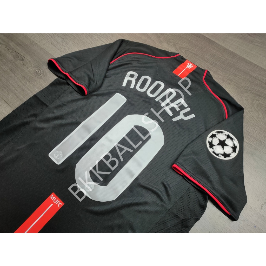 [Retro] - เสื้อฟุตบอล ย้อนยุค แมนยู Away เยือน 2007/08 อาร์ม UCL 10 ROONEY