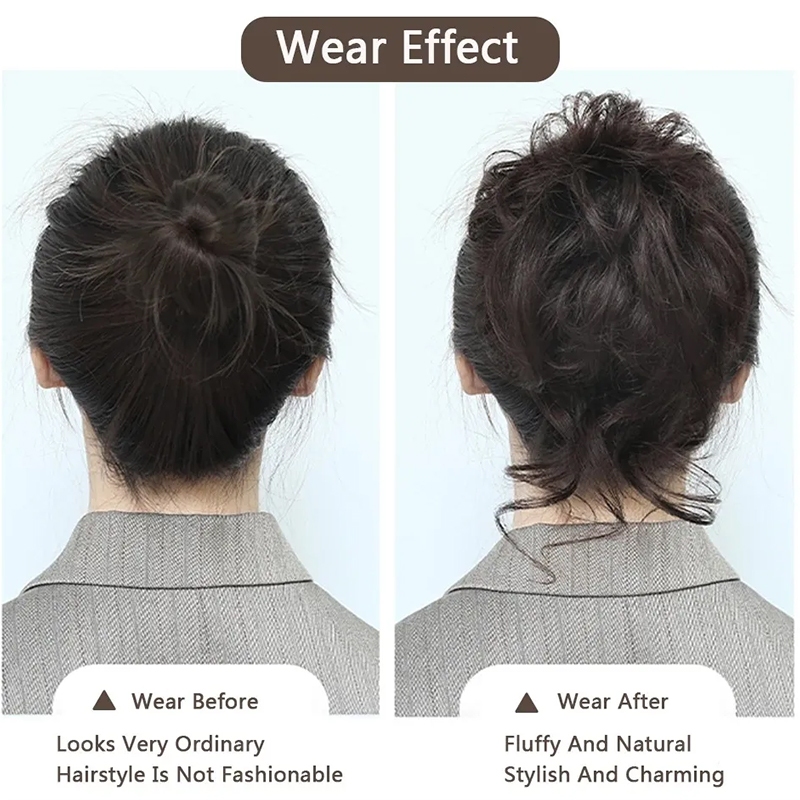 ยางรัดผมสังเคราะห์ ยางรัดผมวิกผมแฟชั่น ทรงโดนัท วิกผมสังเคราะห์ - รูปที่ 2