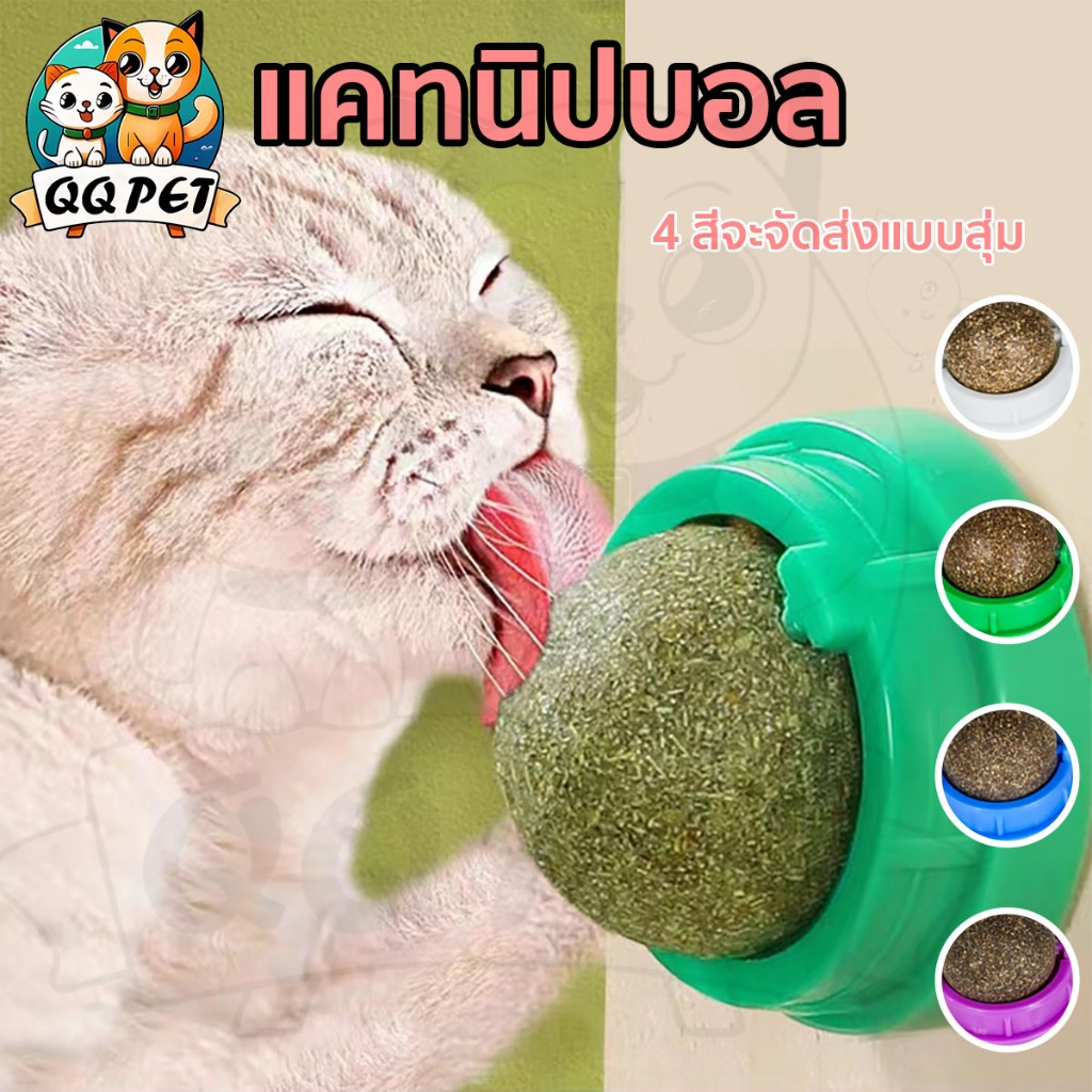 QQPET แคทนิปบอล กัญชาแมว ของเล่นแมวเลีย ติดกำแพง