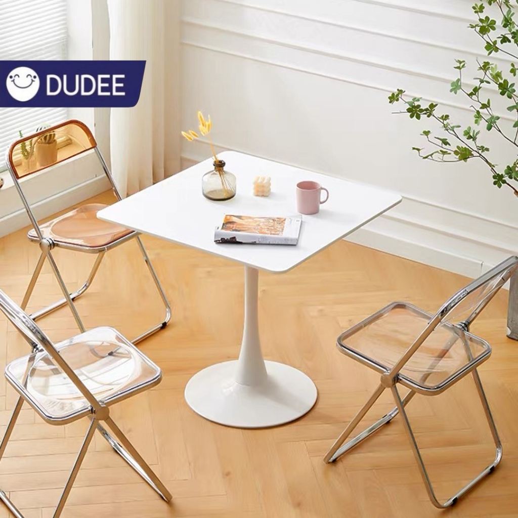 DUDEE โต๊ะรับประทานอาหาร รุ่น ZX-10 ทรงเหลี่ยมสไตล์นอร์ดิก ใช้งานได้อเนกประสงค์