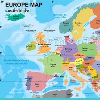ภาพโปสเตอร์ แผนที่ทวีปยุโรป EQ-449 แผนที่ ทวีปยุโรป ยุโรป Europe Map