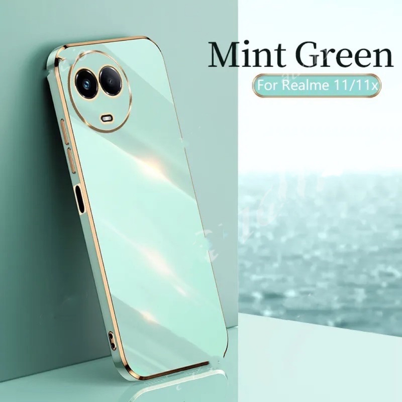 เคส Realme 11 X เคส TPU สีพื้น ขอบทอง แบบนิ่ม สำหรับรุ่น realme 11 11X realme c67 สินค้าพร้อมส่ง ส่งจากไทย