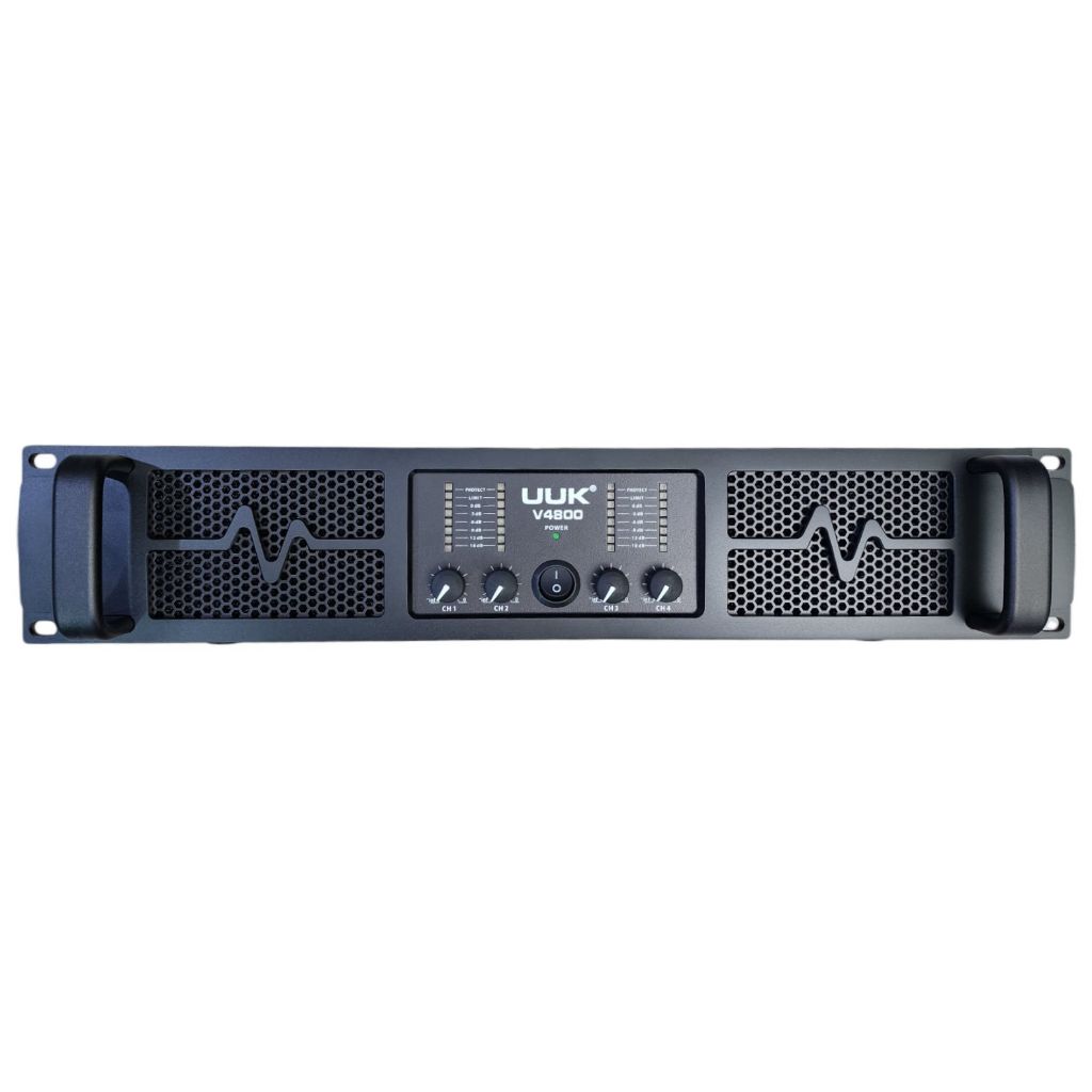 เพาเวอร์แอมป์หม้อแปลง UUK V4800 (4แชนแนล) ขนาด 2U (800w ที่8 โอห์ม ) 4 โอห์มที่ 1440w ขับเสียงกลางเสียงอิ่ม เต็มพลัง