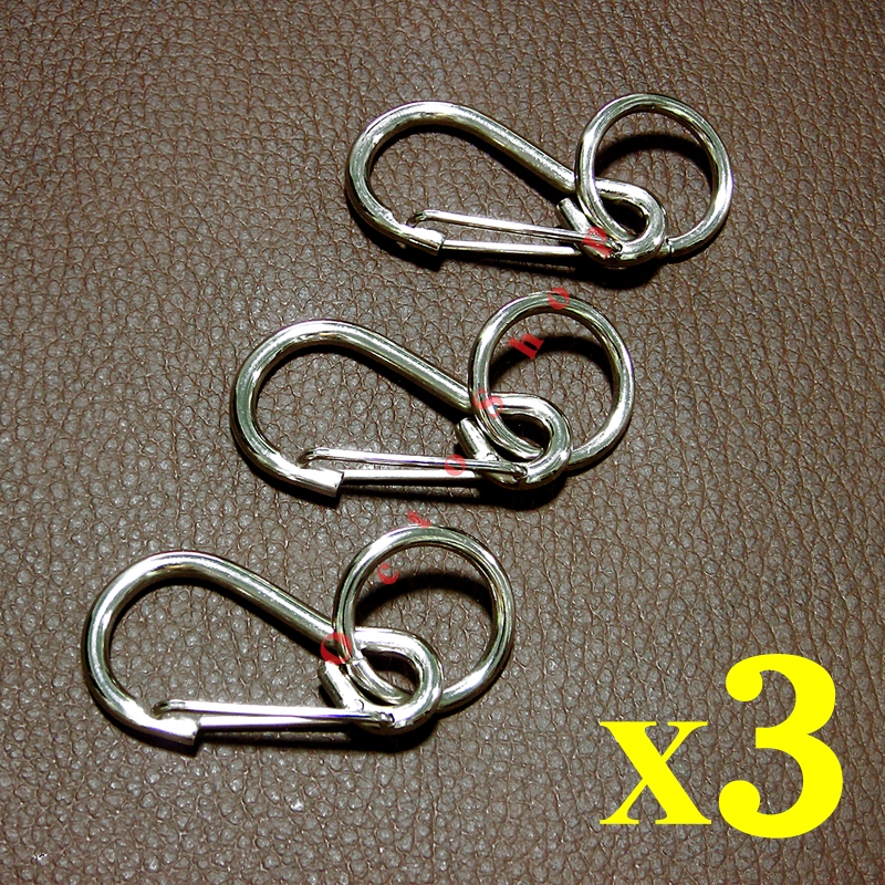 X3อัน พวงกุญแจ คาราบิเนอร์ สแตนเลส มินิ Carabiners พวงกุญแจ รถยนต์ มอเตอร์ไซค์ กระเป๋า กางเกงยีนส์ สแน็ปลิงค์ 1.50'' #46