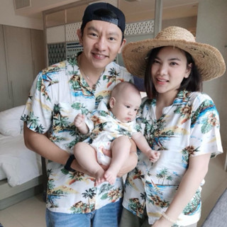 Roaming HR03 เสื้อฮาวาย ผ้าเรยอนญี่ปุ่น เสื้อครอบครัว เด็ก&ผ…