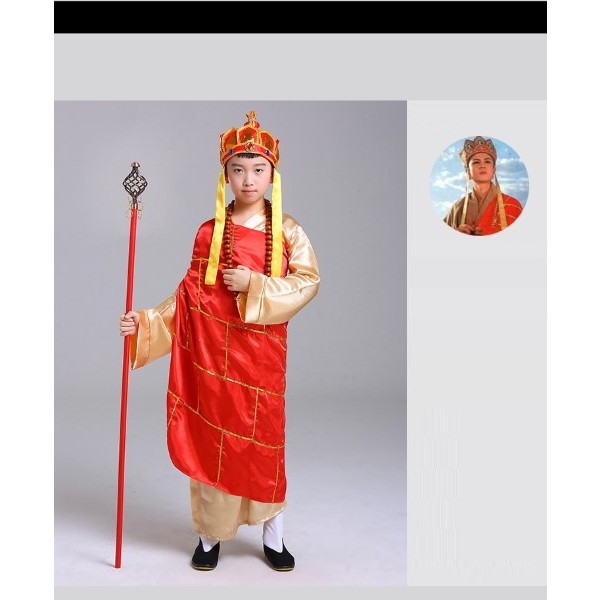 [ไม่มีอาวุธ] 7C343.1 ชุดเด็ก ชุดพระถังซัมจั๋ง ชุดพระจีน ไซอิ๋ว Children Tang Sanzang Tripitaka Journey to the West Costu