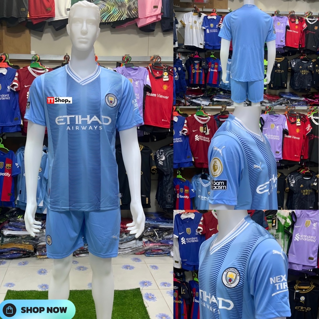 ชุดฟุตบอลชุดกีฬาทีมแมนซิตี้ mancity(2023-2024)(เสื้อ+กางเกง) สินค้าน้ำเข้าเอง สินค้าค้าคุณภาพรับประก