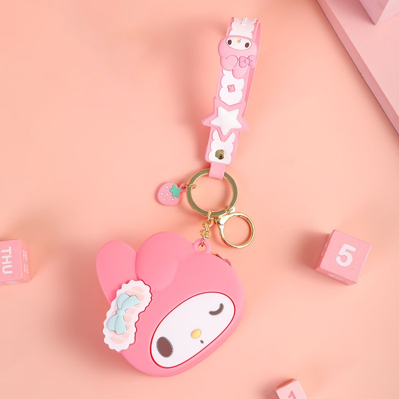 🐰 กระเป๋าใส่เหรียญ  ซิลิโคน SANRIO งานแท้ ก้นหนา สามารถ  ใส่เคส Air pod มีป้ายและสติกเกอร์งานแท้ ขนาดประมาณ 10×7.5×5 cm