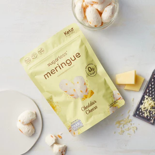 เมอแรงค์ สูตรไม่มีน้ำตาล คีโต รส Cheddar Cheese (Sugarless) คีโตแท้ 100% ขนมคีโต ขนมคลีน keto meringue เมอแรงค์คีโต