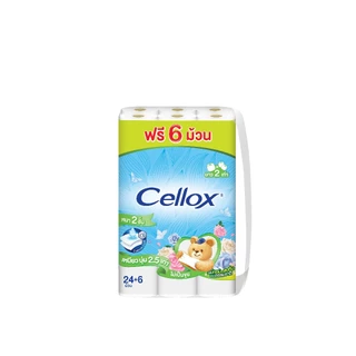 เซลล็อกซ์ 2 ชั้น ยาว 2 เท่า โบทานิส 24 ม้วน ฟรี 6 ม้วน Cellox 2 ply 2X Botanis 24'R Free 6'R ทิชชู๋ม้วน Toilet Tissue