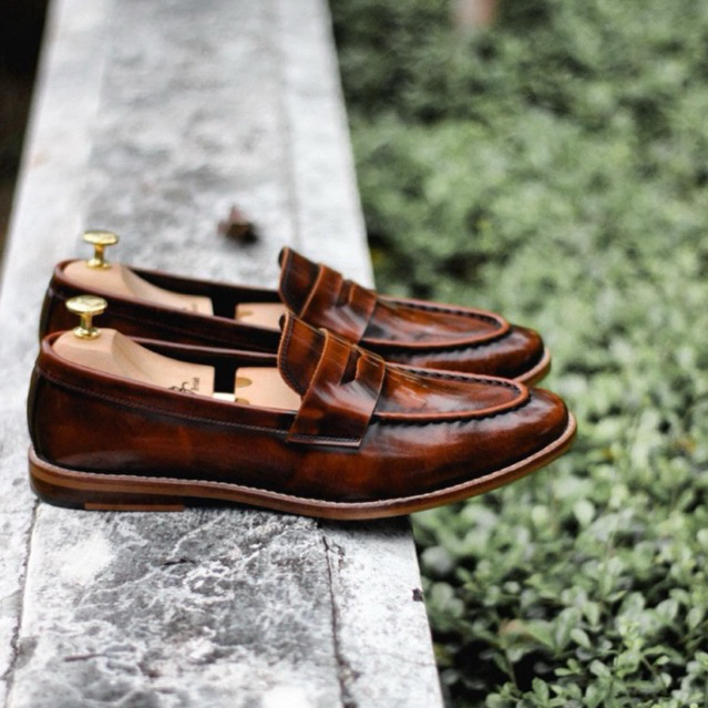 British รองเท้าหนังโลฟเฟอร์ รุ่น Penny Loafers : Wishky (สีเฉพาะของทางร้าน)