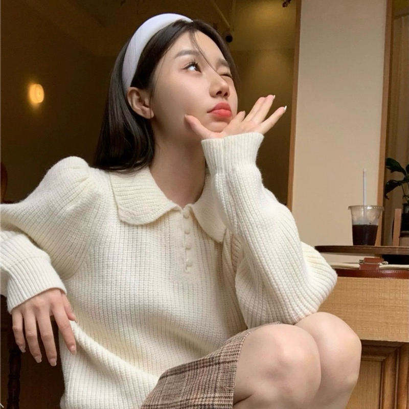 RIKA🍰น้องJudy🌙เสื้อไหมพรมคอบัวแขนยาว