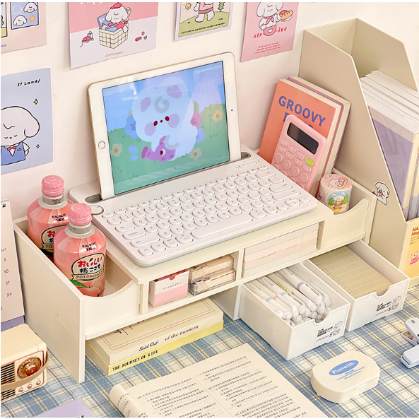 YIWUSHOP ปลีก/ส่ง ชั้นวางจอคอม ที่วางโน็ตบุ๊ค รุ่นไม้หนา ทนทาน คุณภาพดี