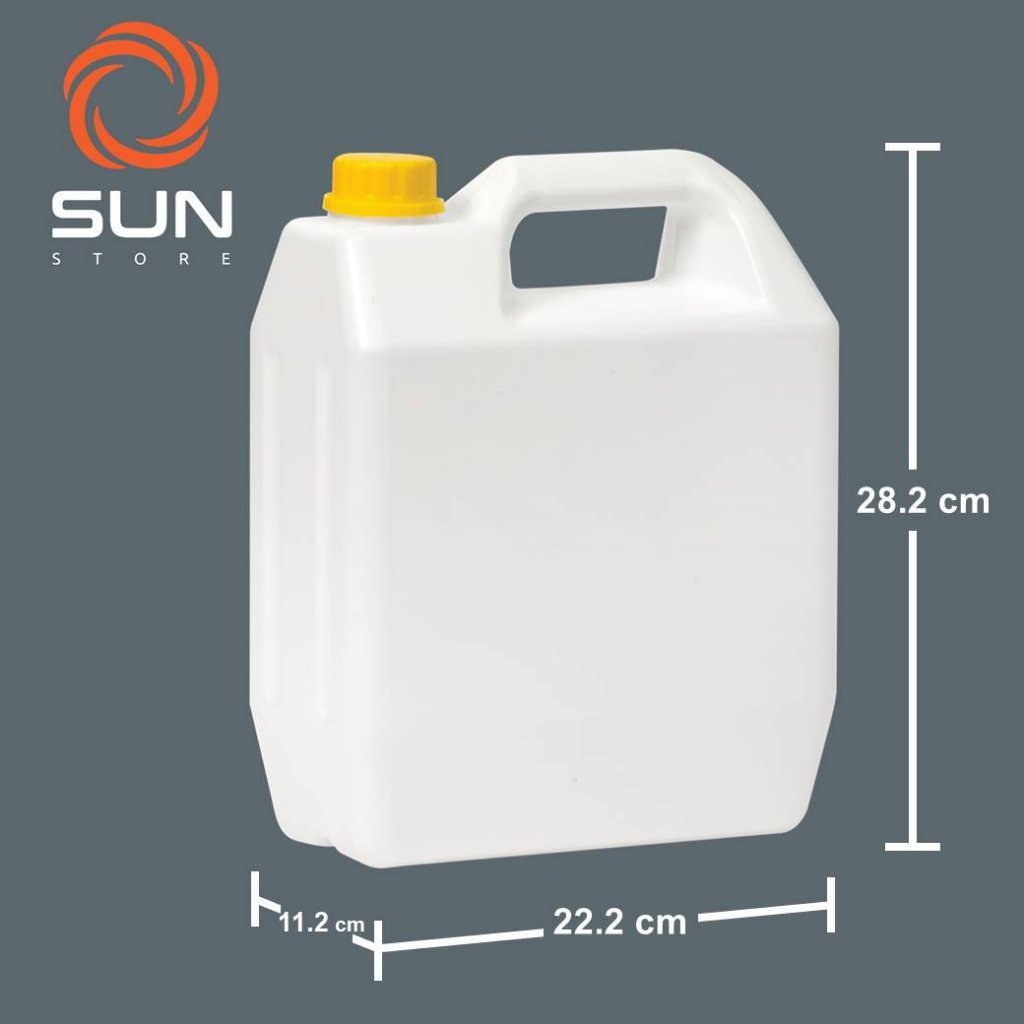 แกลลอนพลาสติก HDPE 5 ลิตร ทรง#0510 สีนม มือ 1 (Food Grade)