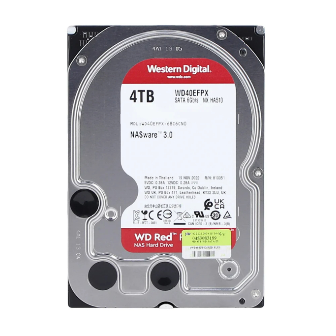 4 TB 3.5" HDD (ฮาร์ดดิสก์ 3.5") WD RED PLUS - 5400RPM SATA3 (WD40EFPX)