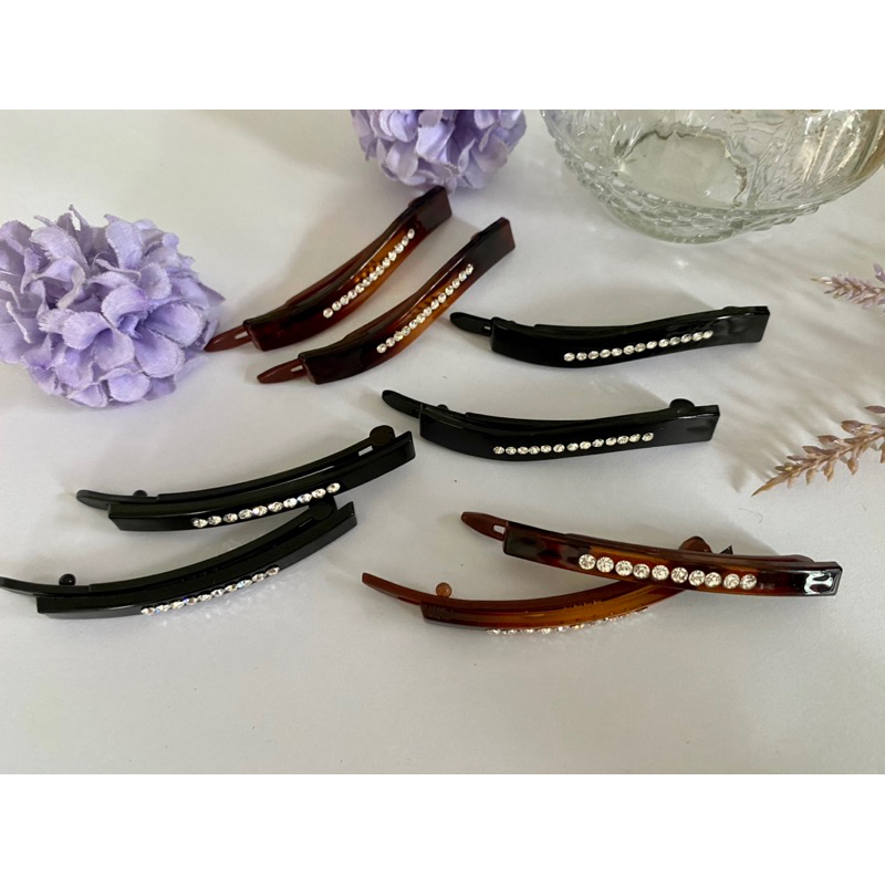 กิ๊บเกาหลี Made in Korea ของแท้ 🇰🇷กิ๊บกด ประดับเพชร นิ่มมาก ใช้ดี ไม่เจ็บหนังศีรษะ - รูปที่ 2