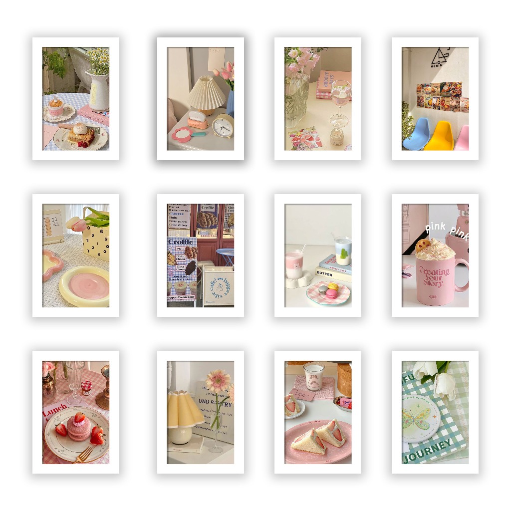 [รหัสPT] กรอบรูปแต่งห้อง (ลายคุมโทนพาสเทล) กรอบรูปมินิมอล แขวนและตั้งโต๊ะได้ หรือสำหรับใช้เป็นพร็อพถ่ายรูป