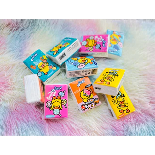 แจ๊กซ์ กระดาษทิชชู่แห้งแบบพกพา ยกแพ็ค 10 ห่อ รุ่น กระดาษหนา 3 ชั้น B.duck ทิชชู่พกพา ทิชชู่แห้งพกพา ทิชชู่พกพาติดกระเป๋า