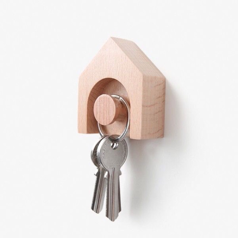 PL12 keychain hanger ที่แขวนกุญแจติดผนัง แบบไม่ต้องเจาะ ทำจากไม้ยางพาราเกรดA สวยงาม แข็งแรง