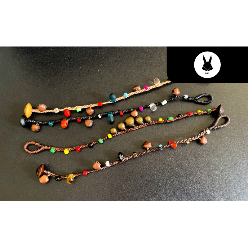 [🇹🇭พร้อมส่งจากไทย] สร้อยข้อมือหินธรรมชาติ สีสันสวยงาม กระดิ่งมีเสียง