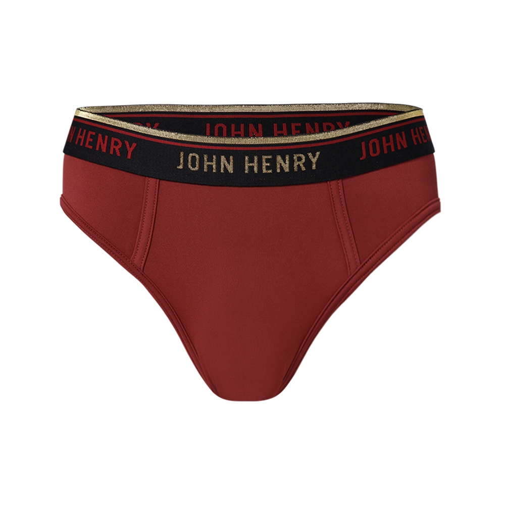 JOHN HENRY UNDERWEAR Silver &amp; Gold Series กางเกงชั้นในผู้ชาย ทรงบรี๊ฟ รุ่น JU JU2G002 สีแดงเลือดหมู